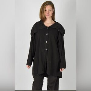 Bryn Walker Charcoal Black 100% Linen Jacket Sz Medium